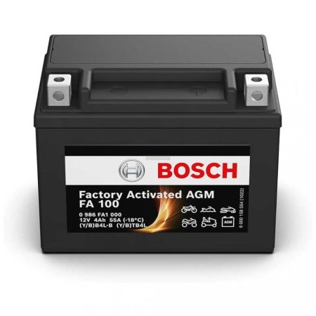 Bosch FA100 (YB4L-B, M4 F17) gyárilag aktivált AGM motorakkumulátor, 12V 4Ah 50A