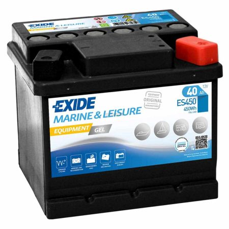 Exide ES450 Marine&Leasure zselés munkaakkumulátor, 12V 40Ah, J+ EU, alacsony