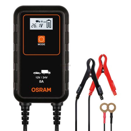 Osram OEBCS908 akkumulátor töltő és szinten tartó többfázisos töltési ciklussal, 12/24V 8A